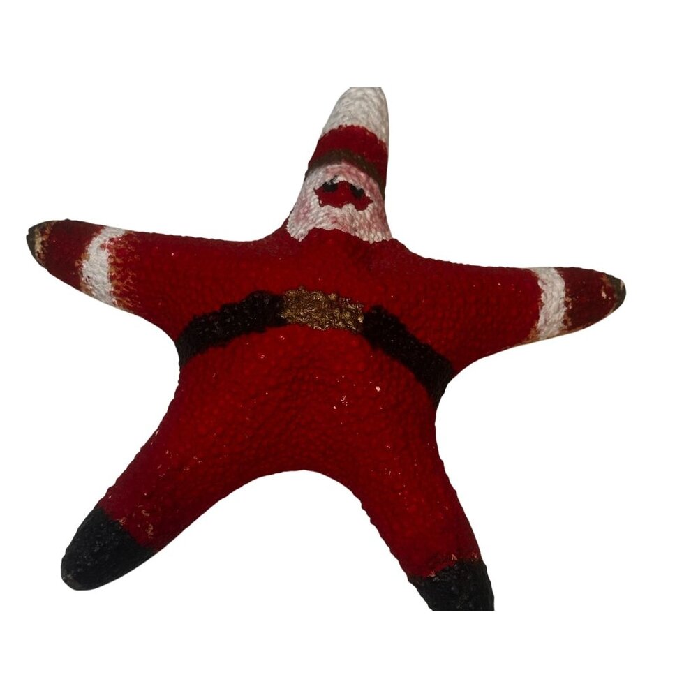Starfish Santa Ornament Hand Painted Christmas Decor Holiday Gift 7"